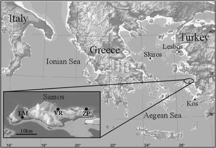 Location of Samos