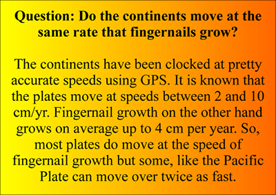 Geology Fact about the speed of Continents