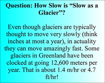 Geology Fact about the Speed of Glaciers