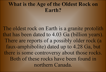 Oldest Rock Geology Fact