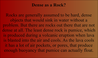 Geology Fact about Pumice