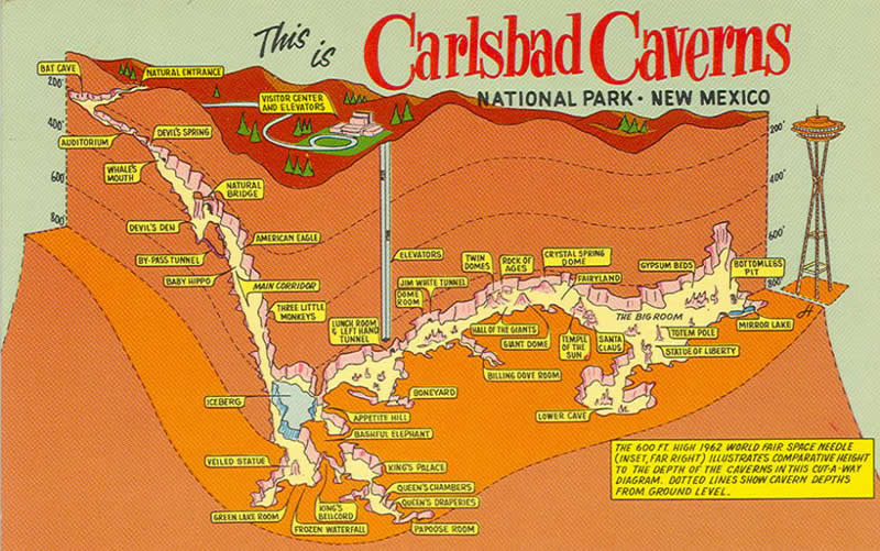 Map of Carlsbad Caverns