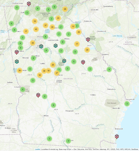 Georgia Quartz Location Map