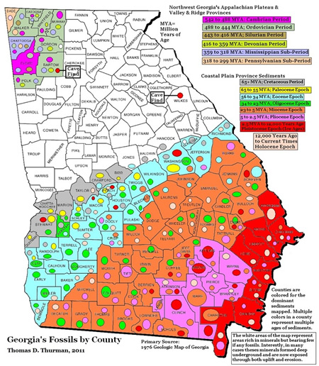 Georgia Fossil Map