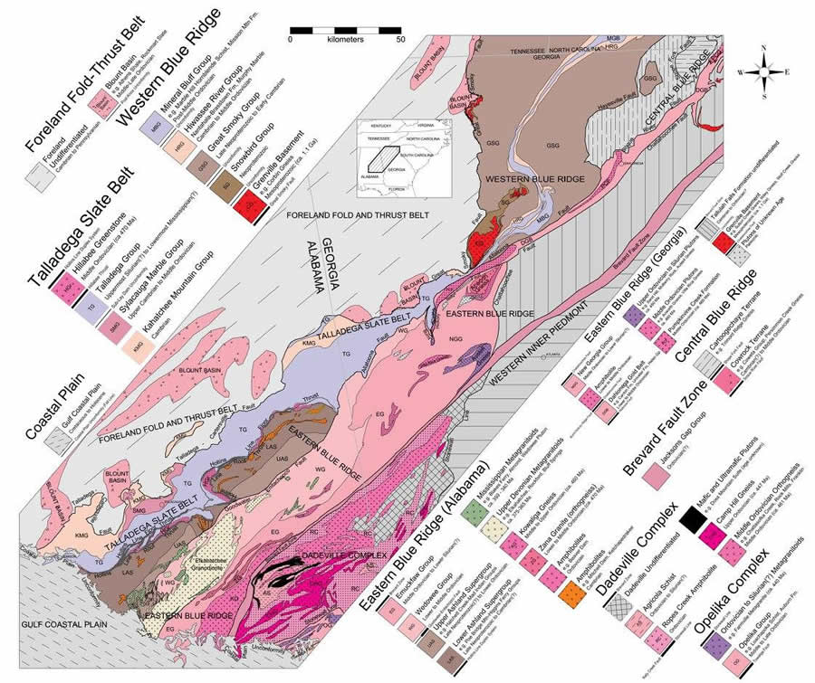 Georgia Metmorphic Rock Map