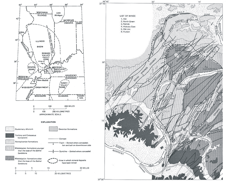 Illinois Fluorite Mining Map